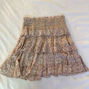 Skylar + Madison pale pink leopard print ruffle skirt